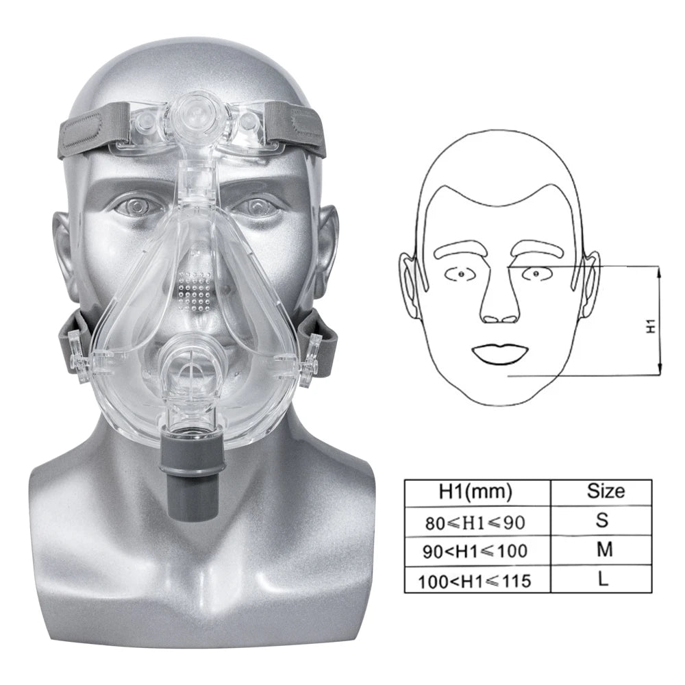 Full Face Mask CPAP Auto CPAP BiPAP Mask for Sleep Apnea Snoring People With Free Adjustable Headgear