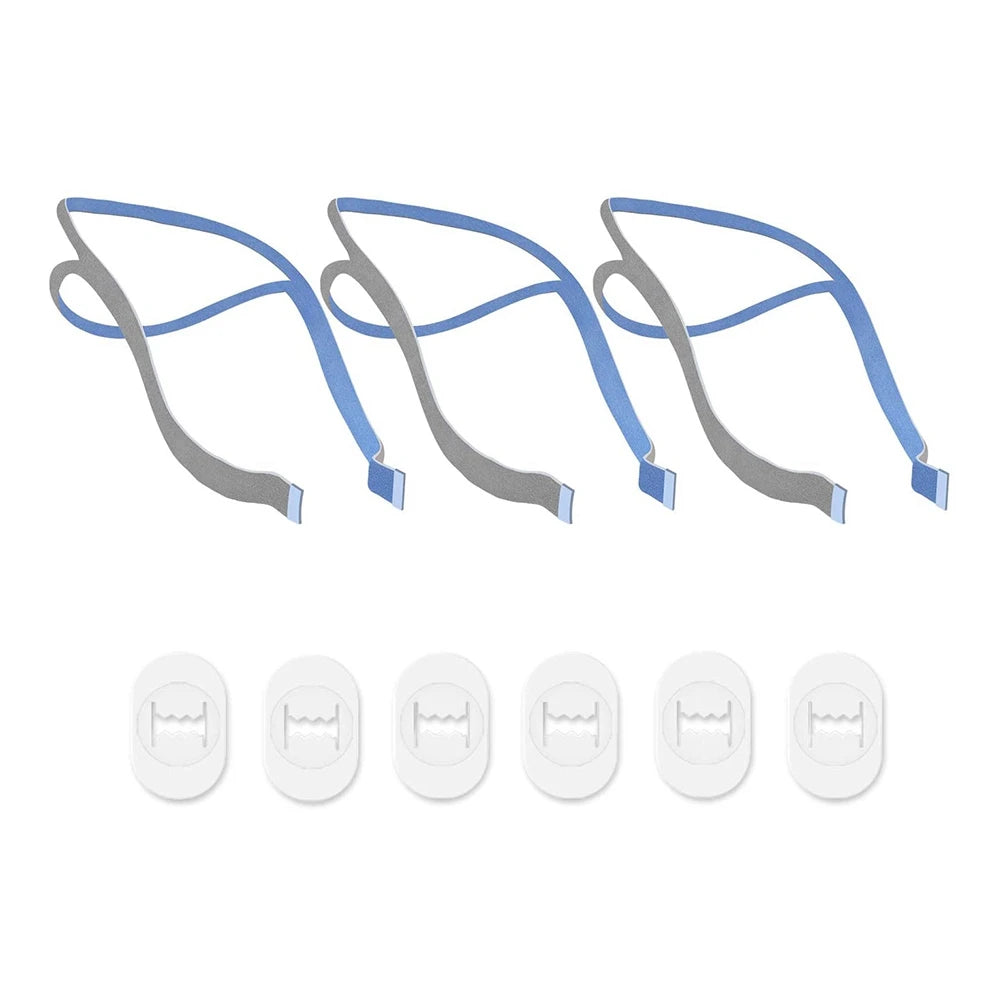 AA87C Replacement Headgear Compatible for ResMed Airfit P10 Nasal Pillow CPAP Strap 3 Shoulder Straps and 6 Adjustment Clips A