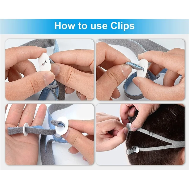 A27U Hot 3PCS Replacement Headgear for P10 Nasal Pillow CPAP Mask Straps with 6 Adjustment Clips