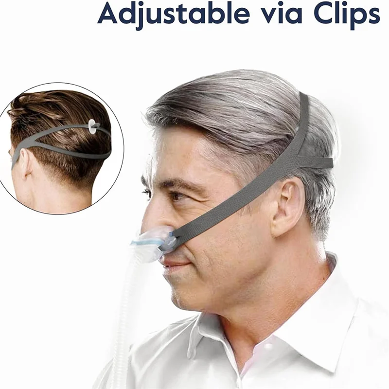 AEE3-2-Pack Air Fit P10 Headgear Strap,CPAP Headgear Replacements For Airfit P10 Nasal Pillow Mask,With 6 Adjustment Clips