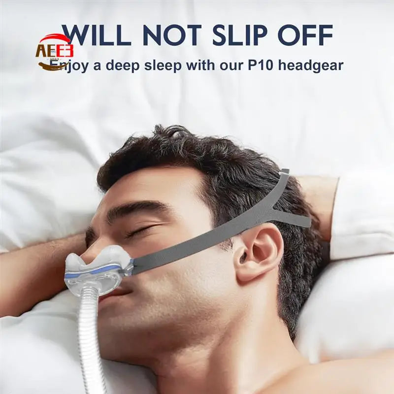 AEE3-2-Pack Air Fit P10 Headgear Strap,CPAP Headgear Replacements For Airfit P10 Nasal Pillow Mask,With 6 Adjustment Clips