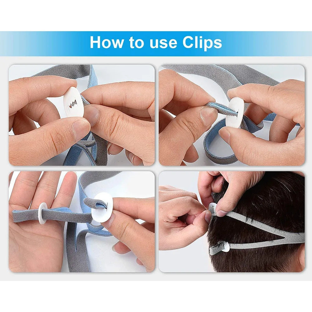 AA87C Replacement Headgear Compatible for ResMed Airfit P10 Nasal Pillow CPAP Strap 3 Shoulder Straps and 6 Adjustment Clips A