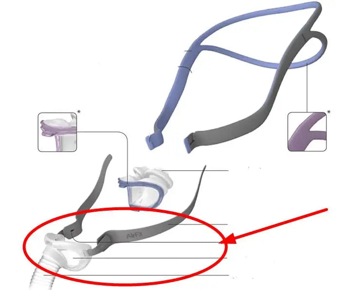 Short Tubing for Original AirFit P10 Nasal Pillows P10 CPAP Mask Cushion Frame Tubing Accessory
