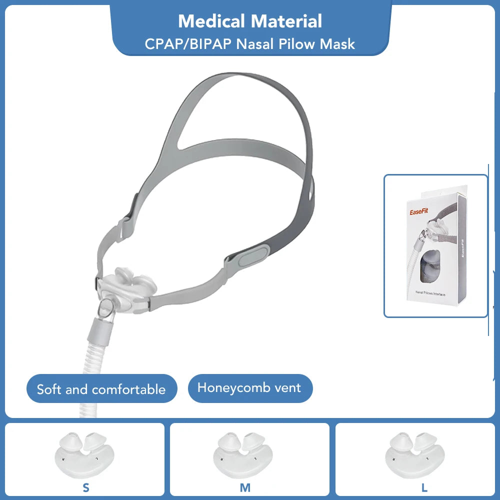 Resoxy Cpap Nasal Pillows Mask Universal PM1 Sleep Apnea Nasal Mask For Cpap&Bipap With S/M/L 3 Sizes Silicone Cushions