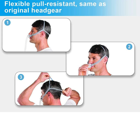 AA87C Replacement Headgear Compatible for ResMed Airfit P10 Nasal Pillow CPAP Strap 3 Shoulder Straps and 6 Adjustment Clips A