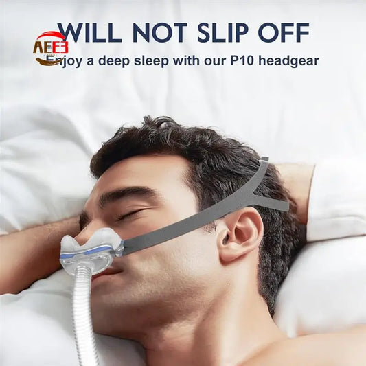 AEE3-2-Pack Air Fit P10 Headgear Strap,CPAP Headgear Replacements For Airfit P10 Nasal Pillow Mask,With 6 Adjustment Clips